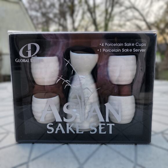 Global Decor Asian Porcelain 5 Piece Sake Set - Picture 4 of 4